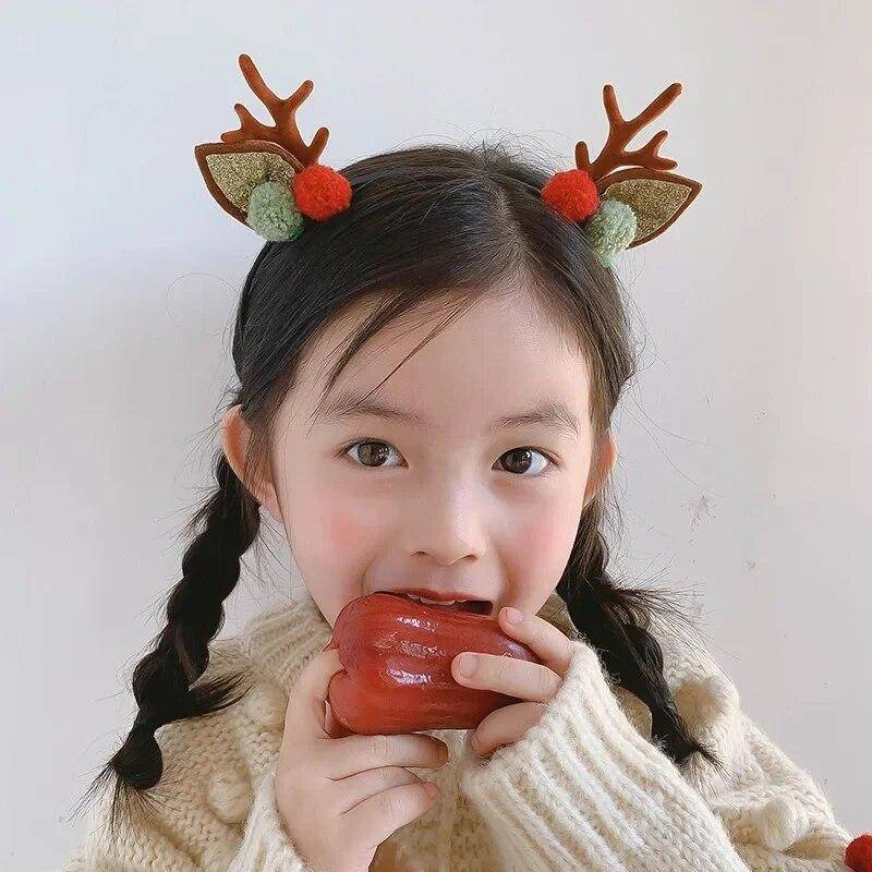 Neujahr Weihnachtsgeschenk Kawaii rote Haarnadel Kinder Haarspangen Schleife Hirsch Weihnachtsmann Kinder Kopfbedeckung Mädchen Kinder Haarschmuck von Joom DACH