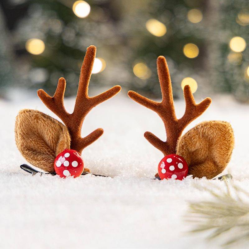 Neujahr Weihnachtsgeschenk Kawaii rote Haarnadel Kinder Haarspangen Schleife Hirsch Weihnachtsmann Kinder Kopfbedeckung Mädchen Kinder Haarschmuck von Joom DACH