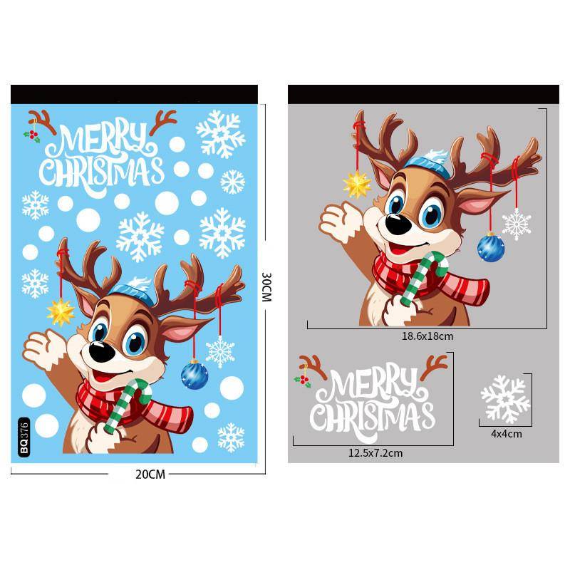 Neujahrsfenster PVC-Wanddekoration Weihnachten Thanksgiving Ostern Halloween DIY Wanddekoration Weihnachtsdekoration für Zuhause von Joom DACH