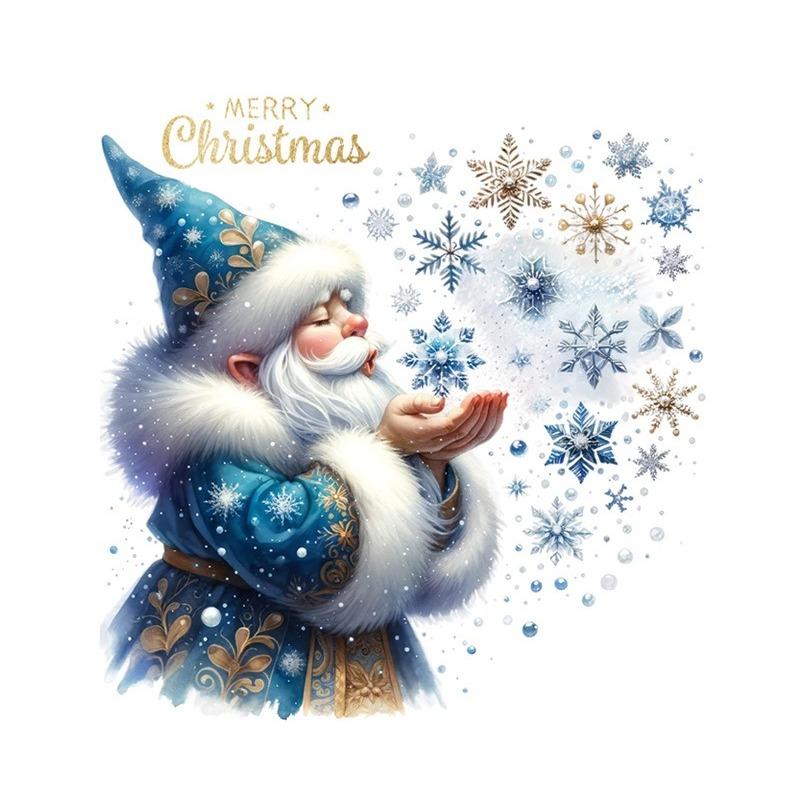 Neujahrsfensteraufkleber Cartoon Schneemann Schneeflocken Weihnachtsfenster Wandaufkleber 2025 Dekoration Selbstklebender Aufkleber 30*30cm von Joom DACH