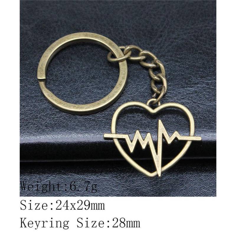 Neujahrstag Ästhetische Schlüsselanhänger Paar Herz Liebe Schlüsselanhänger Damen Taschen Kette Männer A35-1pcs-24x29mm von Joom DACH