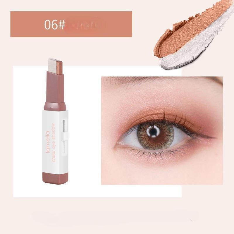 Neuer 2-in-1 Samt-Lidschattenstift Lazy Eyes Make-up Doppelter Farbverlauf Professionell Wasserdicht Schimmer Metallic Lidschatten Frauen von Joom DACH