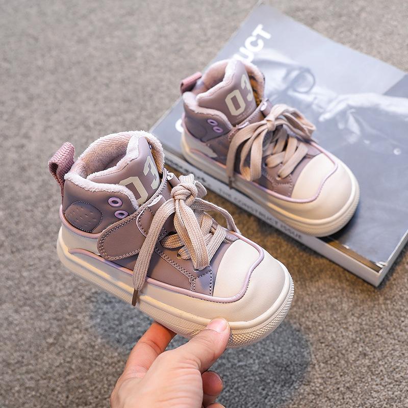New Girl Sneaker Soft Midsole Comfort Kid Sneaker Simple Versatile Fashion Boy Shoe Autumn Warm Girl Shoes Anti Slip Casual Shoe 35insole21.4cm violett von Joom DACH