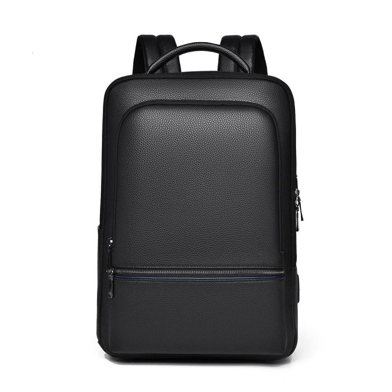 Neue PU Doppelschultertasche für Herren Business Pendeln Laptoptasche Große Kapazität Geschäftsreise Rucksack schwarz von Joom DACH