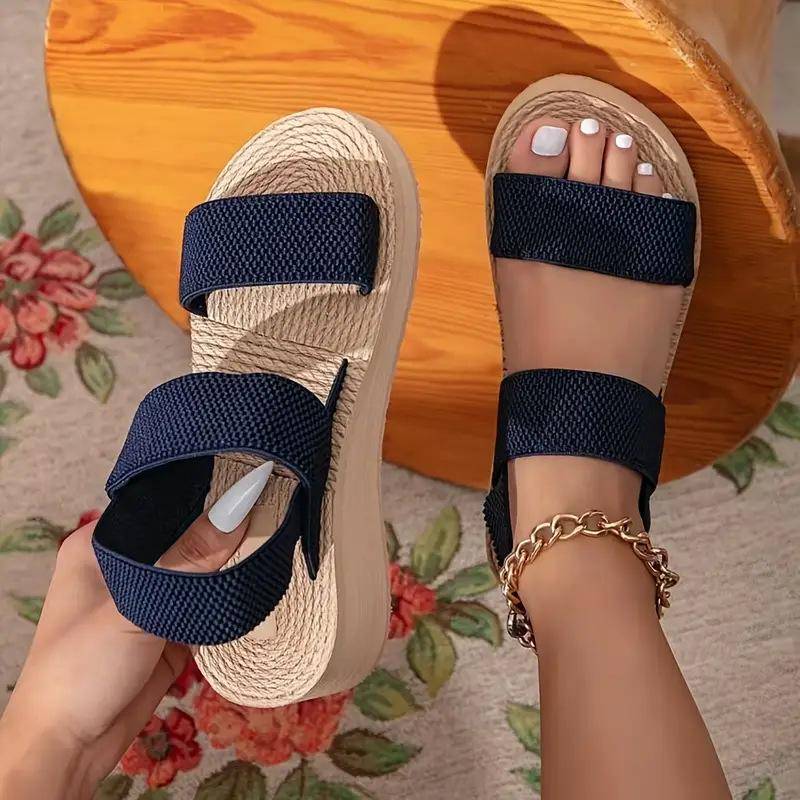 Neue Römische EVA Dicksohlige Leichte Damen Outdoor Sandalen mit Geschlossener Zehe für Studentinnen - Höhenerhöhend und Bequem Size 42 navy blau von Joom DACH