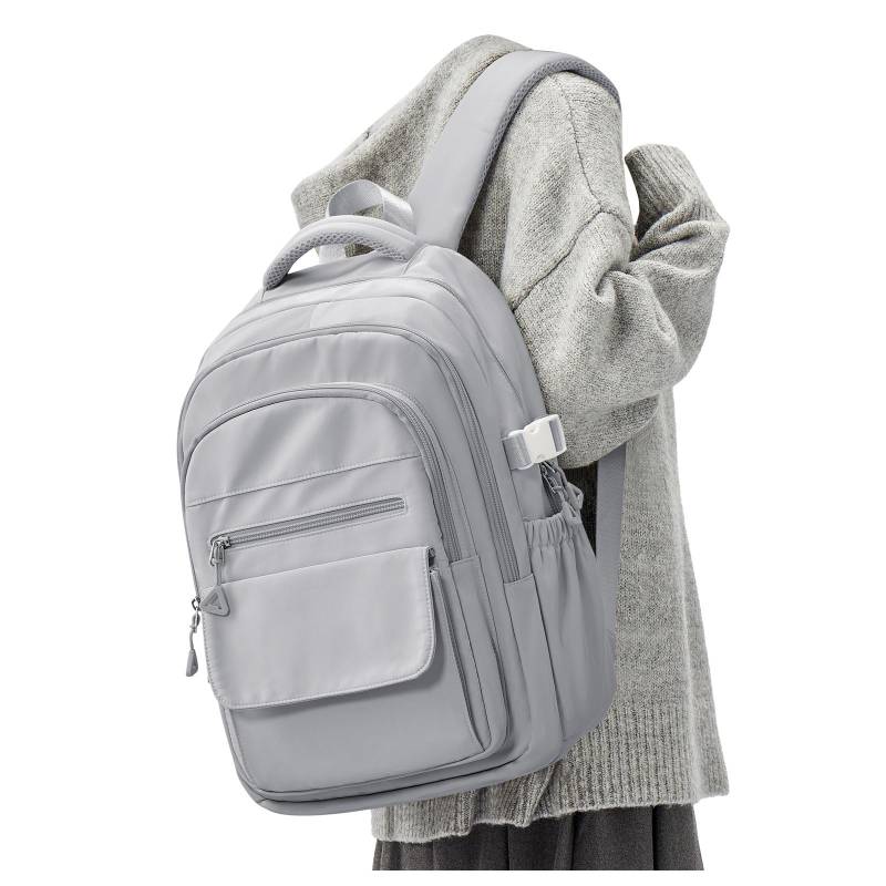 Neuer Schulrucksack Damen Neue Damenmode Tasche Mädchen Laptop-Rucksäcke Teenager Buchtasche Reisetasche College Großes Fassungsvermögen Rucksack grau von Joom DACH