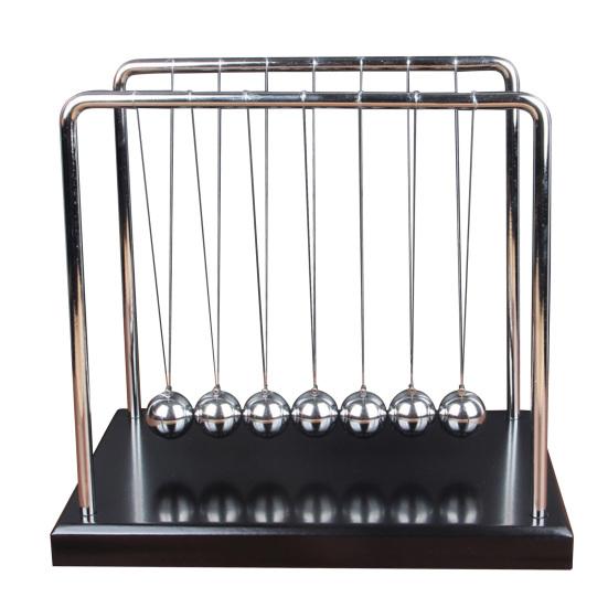 Newton Cradle Pendel-Dekoration mit 7 Balance-Bällen, schwarze Basis, Spaß, Wissenschaft, Physik, Lernen, Lernspielzeug, Büro, Zuhause, Desktop-Ornament von Joom DACH