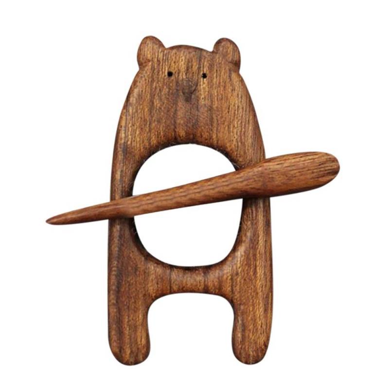 Niche Design Bär Hund Herz Tier Frauen Brosche Holz Brosche Mode Schmuck Kleidung Zubehör bear von Joom DACH