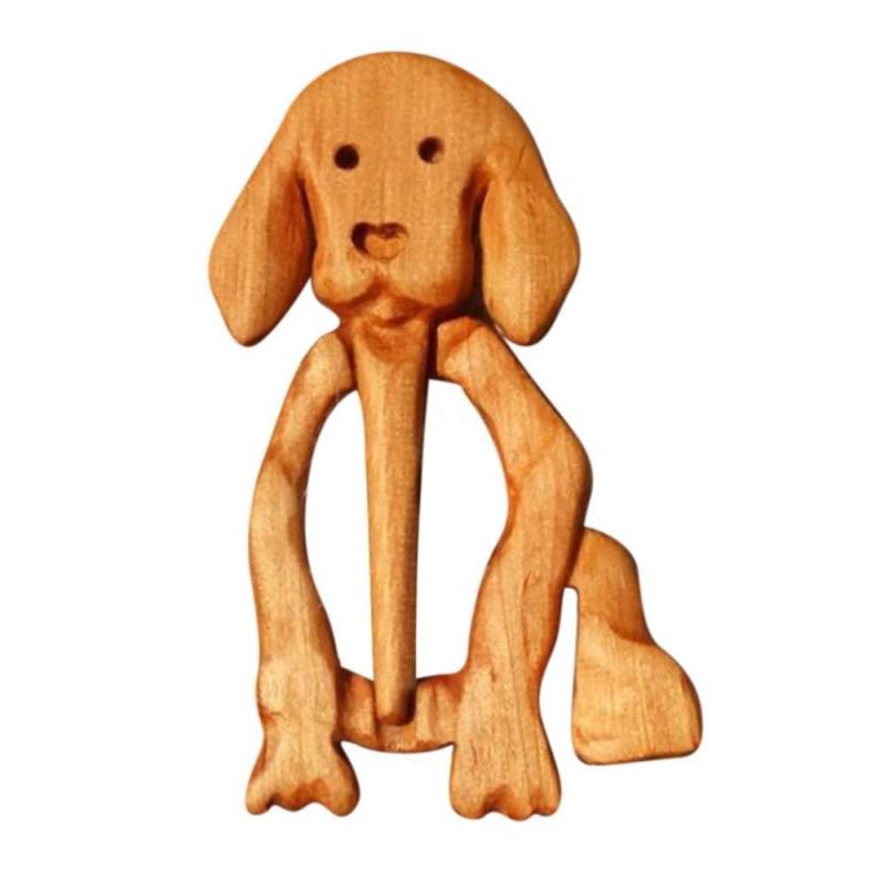Niche Design Bär Hund Herz Tier Frauen Brosche Holz Brosche Mode Schmuck Kleidung Zubehör dog von Joom DACH