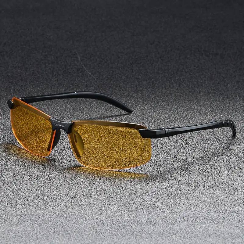 Nicht polarisierte gelbe High-End-Nachtsichtbrille zum Autofahren, polarisierte UV-Sonnenbrille, PC, ultraleichter Fahrerspiegel, Outdoor-Fahrbrille für Herren gelb von Joom DACH