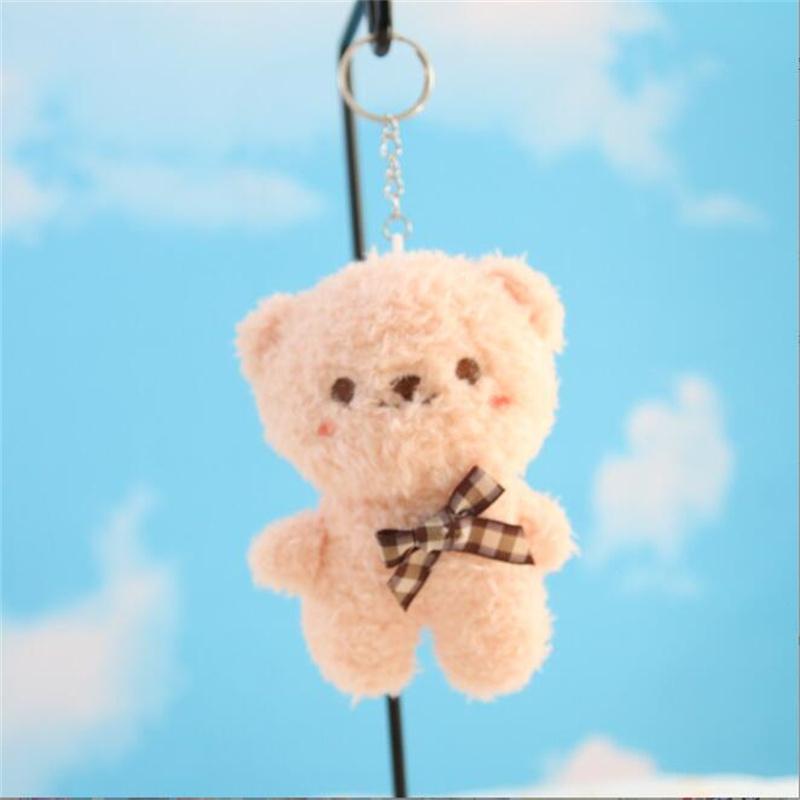 Niedliche Bären-Plüschtiere, kleiner Anhänger, süße Schleife, einfarbige Bären, Puppe, weiches Stofftier für Kinder, Weihnachtsgeschenk für Mädchen, 10 cm von Joom DACH