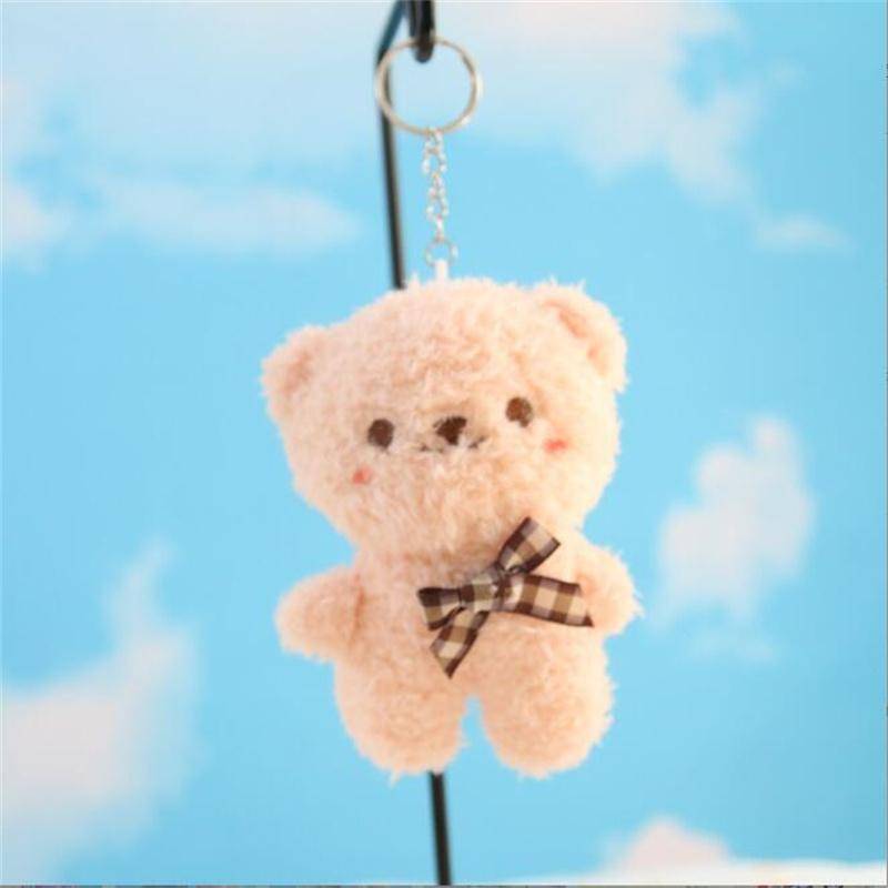 Niedliche Bären-Plüschtiere, kleiner Anhänger, süße Schleife, einfarbige Bären, Puppe, weiches Stofftier für Kinder, Weihnachtsgeschenk für Mädchen, 10 cm von Joom DACH
