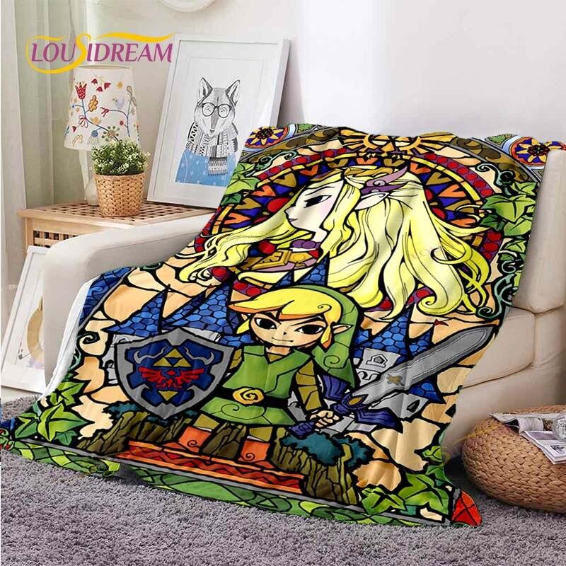 Niedliche Cartoon-Zelda-Überwurfdecke, Couch-Bettbezug, Reisebettwäsche, Überwurfdecke, Flanelldecke, Tagesdecke 75x90cm von Joom DACH