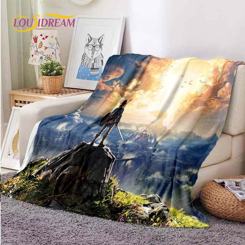 Niedliche Cartoon-Zelda-Überwurfdecke, Couch-Bettbezug, Reisebettwäsche, Überwurfdecke, Flanelldecke, Tagesdecke 75x90cm von Joom DACH