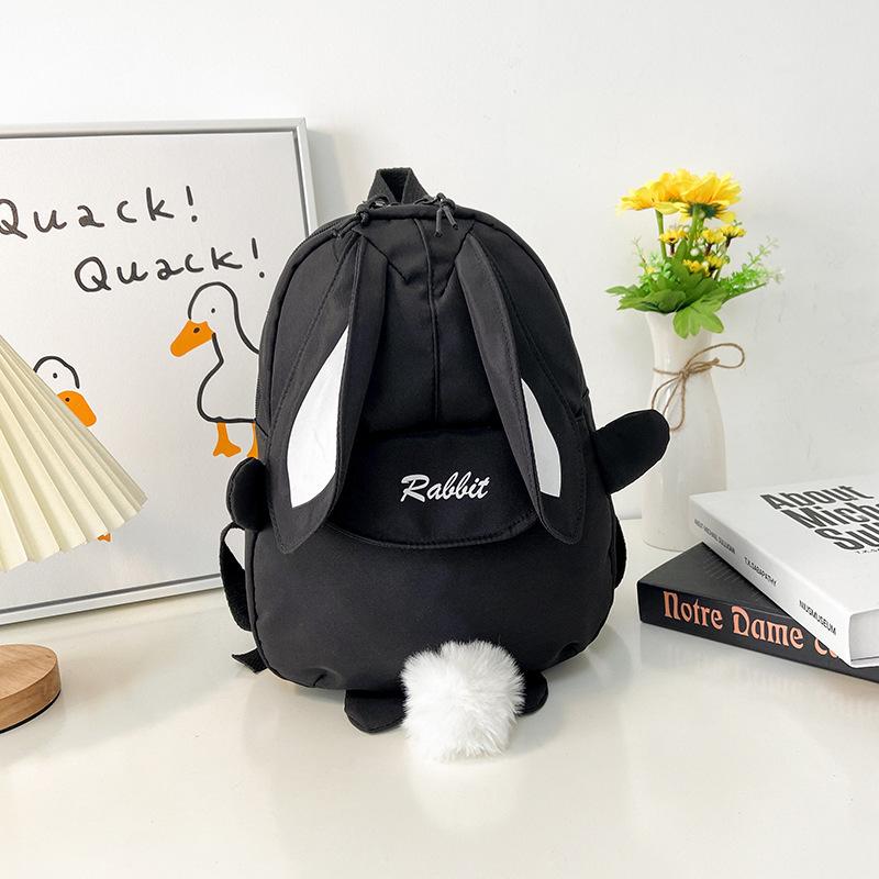 Niedliche Häschen-Rucksäcke für Kinder, Schultaschen für Mädchen, Kinderrucksack, Kindergarten-Babytasche mit Ohren schwarz von Joom DACH
