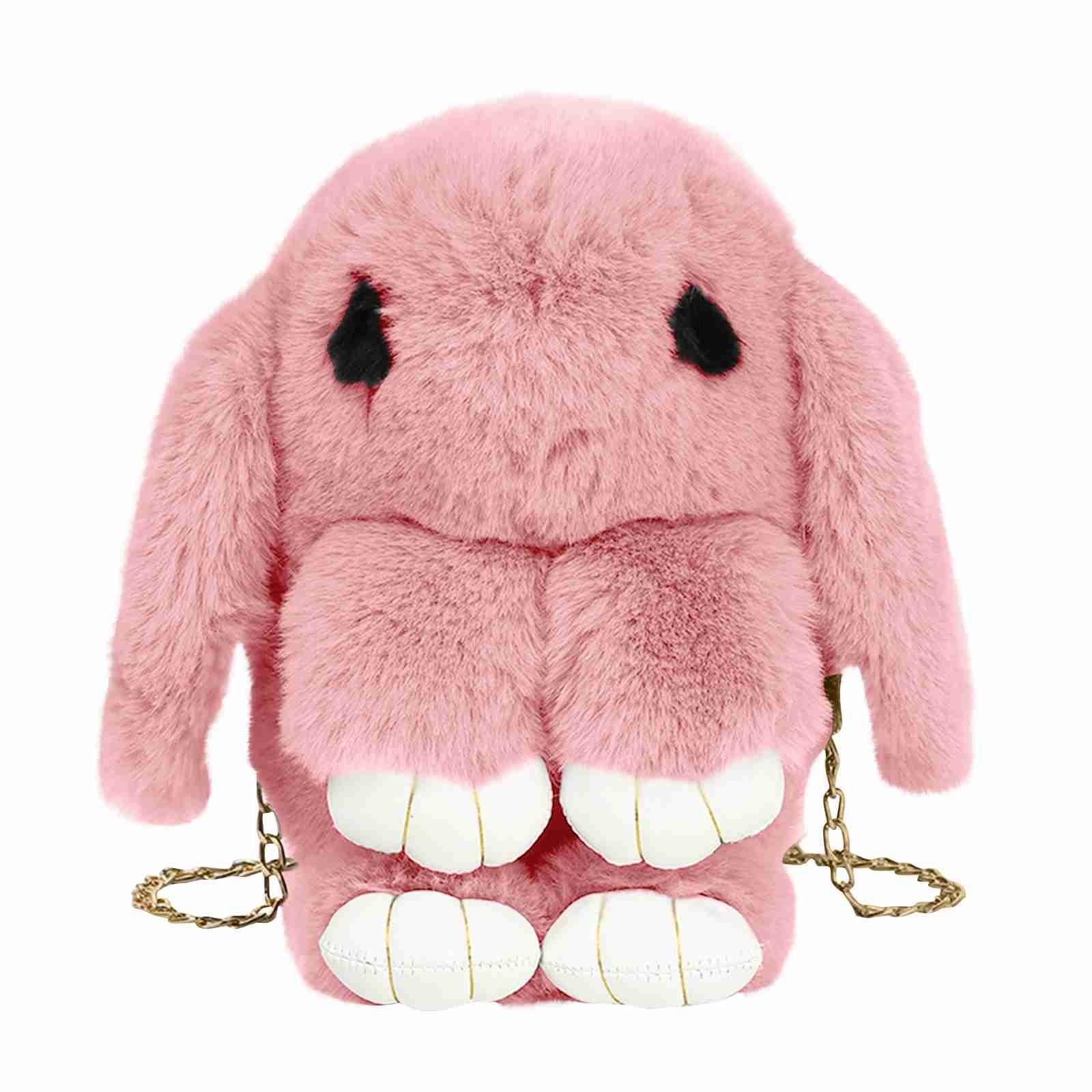 Niedliche Hasentasche für Erwachsene und Kinder, niedliche Accessoires-Tasche, Umhängetasche, Kettentasche One Size rosa von Joom DACH