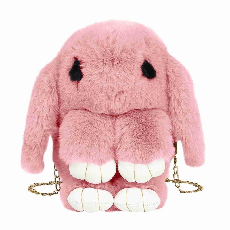 Niedliche Hasentasche für Erwachsene und Kinder, niedliche Accessoires-Tasche, Umhängetasche, Kettentasche One Size rosa von Joom DACH