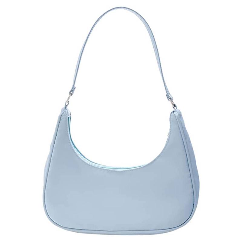 Niedliche Hobo-Tote-Handtasche für Damen, kleine Nylon-Umhängetasche, Mini-Clutch blau Niedliche Hobo-Tote-Handtasche für Damen, kleine Nylon-Umhängetasche, Mini-Clutch blau von Joom DACH