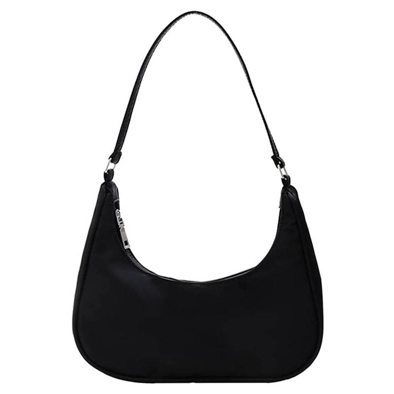 Niedliche Hobo-Tote-Handtasche für Damen, kleine Nylon-Umhängetasche, Mini-Clutch schwarz Niedliche Hobo-Tote-Handtasche für Damen, kleine Nylon-Umhängetasche, Mini-Clutch schwarz von Joom DACH