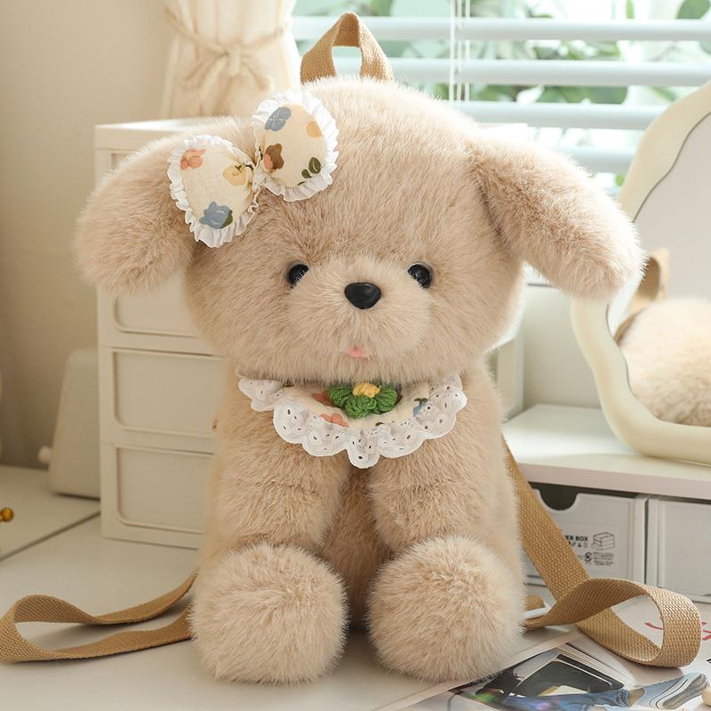 Niedliche Hunderucksäcke, Stofftier, Bixiong West Highlands Labrador, Tasche, Mädchen-Schultertasche, Plüsch, Schüler-Schultasche, Rucksack 38cm von Joom DACH