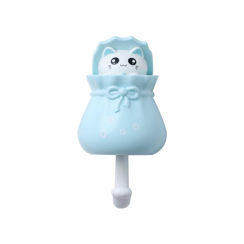 Niedliche Katzenhaken, kreativer selbstklebender Kleiderhaken, dekorative Haken, Schlüsselhalter, an der Wand montierter selbstklebender Kleiderbügel, Aufbewahrungsregal, Organizer blau von Joom DACH