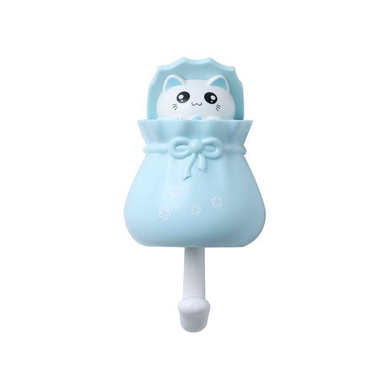 Niedliche Katzenhaken, kreativer selbstklebender Kleiderhaken, dekorative Haken, Schlüsselhalter, an der Wand montierter selbstklebender Kleiderbügel, Aufbewahrungsregal, Organizer blau von Joom DACH