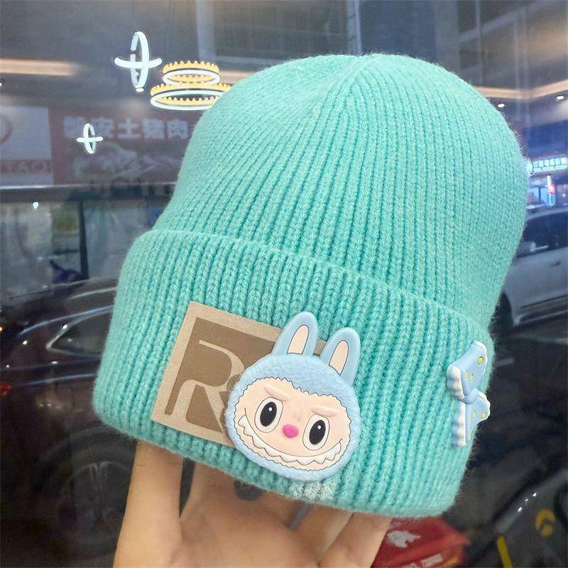 Niedliche Kinderhüte, modische gestrickte Wollmützen für Jungen und Mädchen Herbst und Winter, und warme Überzieh-Mützen 50-54CM von Joom DACH