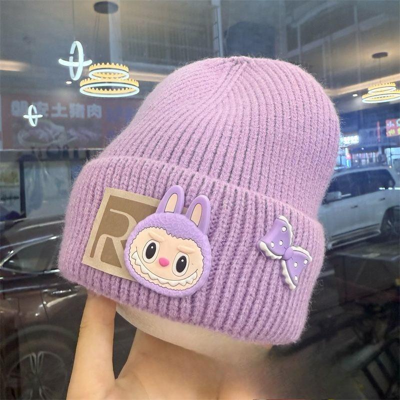 Niedliche Kinderhüte, modische gestrickte Wollmützen für Jungen und Mädchen Herbst und Winter, und warme Überzieh-Mützen 54-56CM von Joom DACH