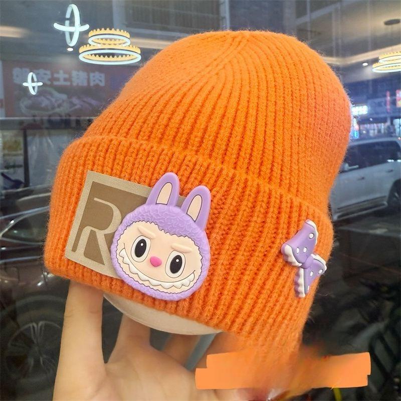 Niedliche Kinderhüte, modische gestrickte Wollmützen für Jungen und Mädchen Herbst und Winter, und warme Überzieh-Mützen 54-56CM von Joom DACH