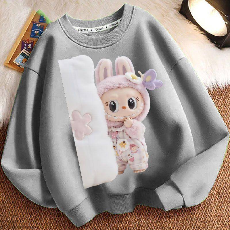 Niedliche Rundhals-Hoodies für Jungen und Mädchen Frühling und Herbst, Kinder lässige langärmlige lockere Jacken 130 von Joom DACH