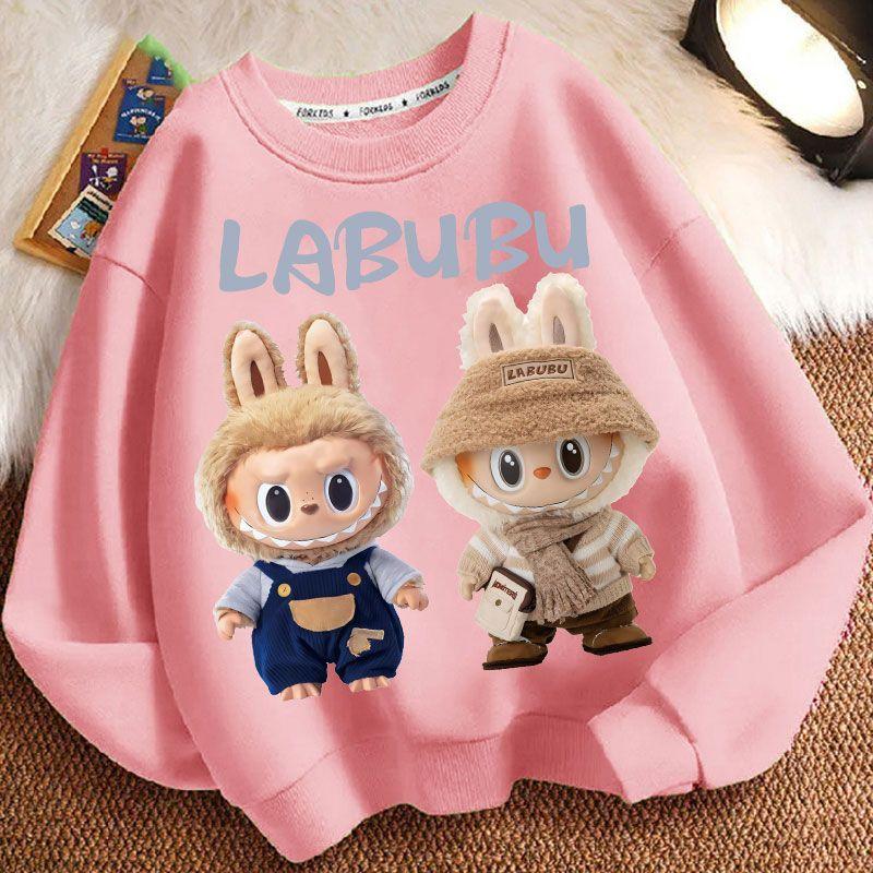 Niedliche Labubu Rundhals-Hoodies für Jungen und Mädchen für Frühling und Herbst, Langarm-Oversize-Jacken für Kinder 140 von Joom DACH
