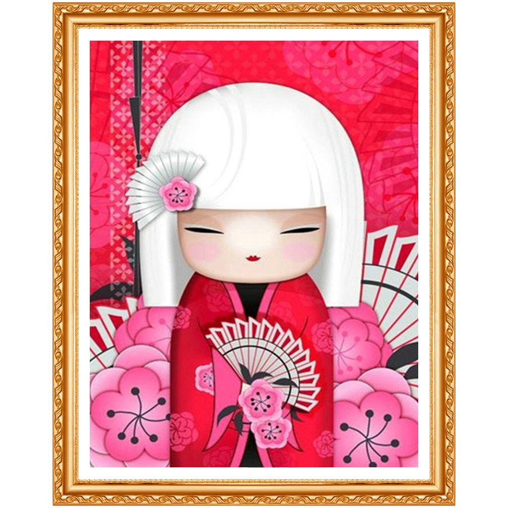 Niedliche Puppen, Diamant-Cartoon-Bilder, Kreuzstich-Diamant-Stickerei, Handarbeiten, Malerei, vollständige Kits 20X30CM von Joom DACH