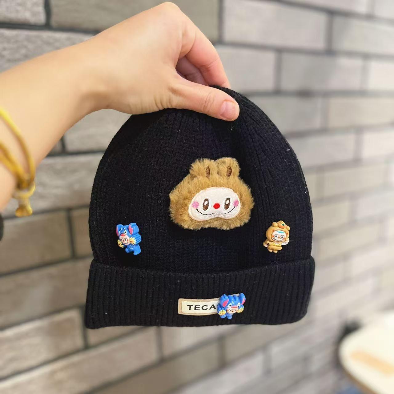 Niedliche Wollmützen für Kinder, Warme und winddichte Strickmützen, Ohrenschützer und Kopfbedeckungen für Jungen und Mädchen 54-55cm von Joom DACH