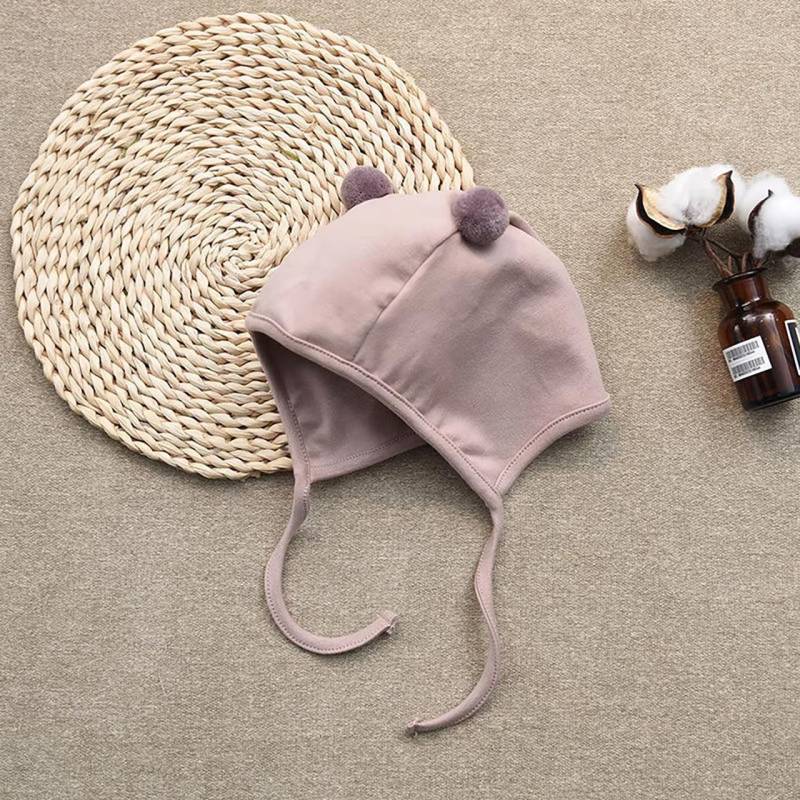 Niedliche kleine Pompom-Babymütze Einfarbig Neugeborener Junge Mädchen Ohrenschutzmütze Frühling Herbst Kleinkind Schnürung Warme Mütze khaki von Joom DACH