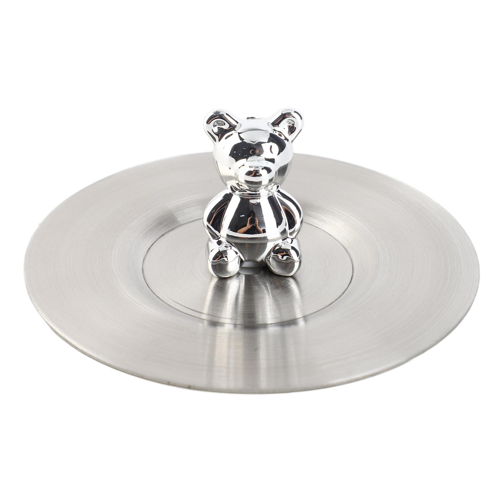 Niedlicher Bären-Tassenbezug Edelstahl Staubdicht Abgerundete Kanten Glänzend Künstlerischer Tassendeckel für Becher Glas silber von Joom DACH