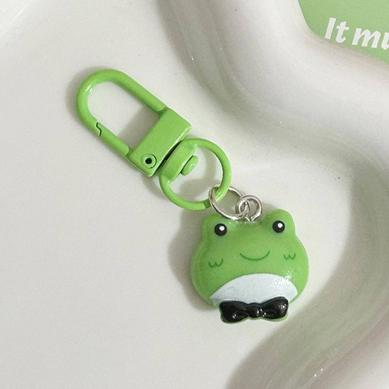 Niedlicher Cartoon-Schlüsselanhänger mit grünem Frosch, schöne Tier-Schlüsselanhänger, Handtaschen-Anhänger, Charms, Autoschlüssel-Zubehör für Mädchen, Schmuck, Geschenk 2 von Joom DACH