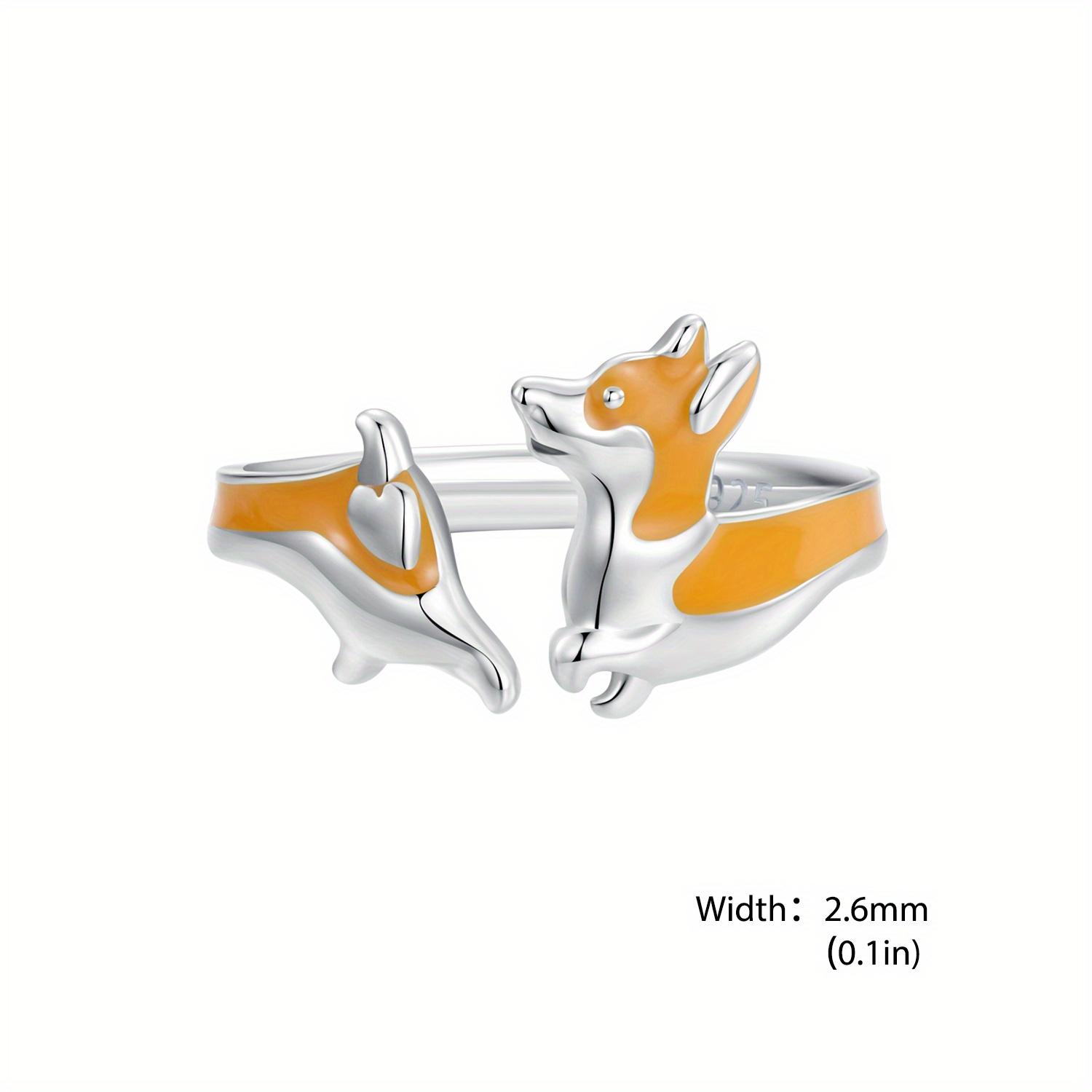 Niedlicher Corgi Hund Offener Ring Damen Mädchen Exquisiter Schmuck Party Geburtstag Jubiläum Geschenk Auswahl von Joom DACH