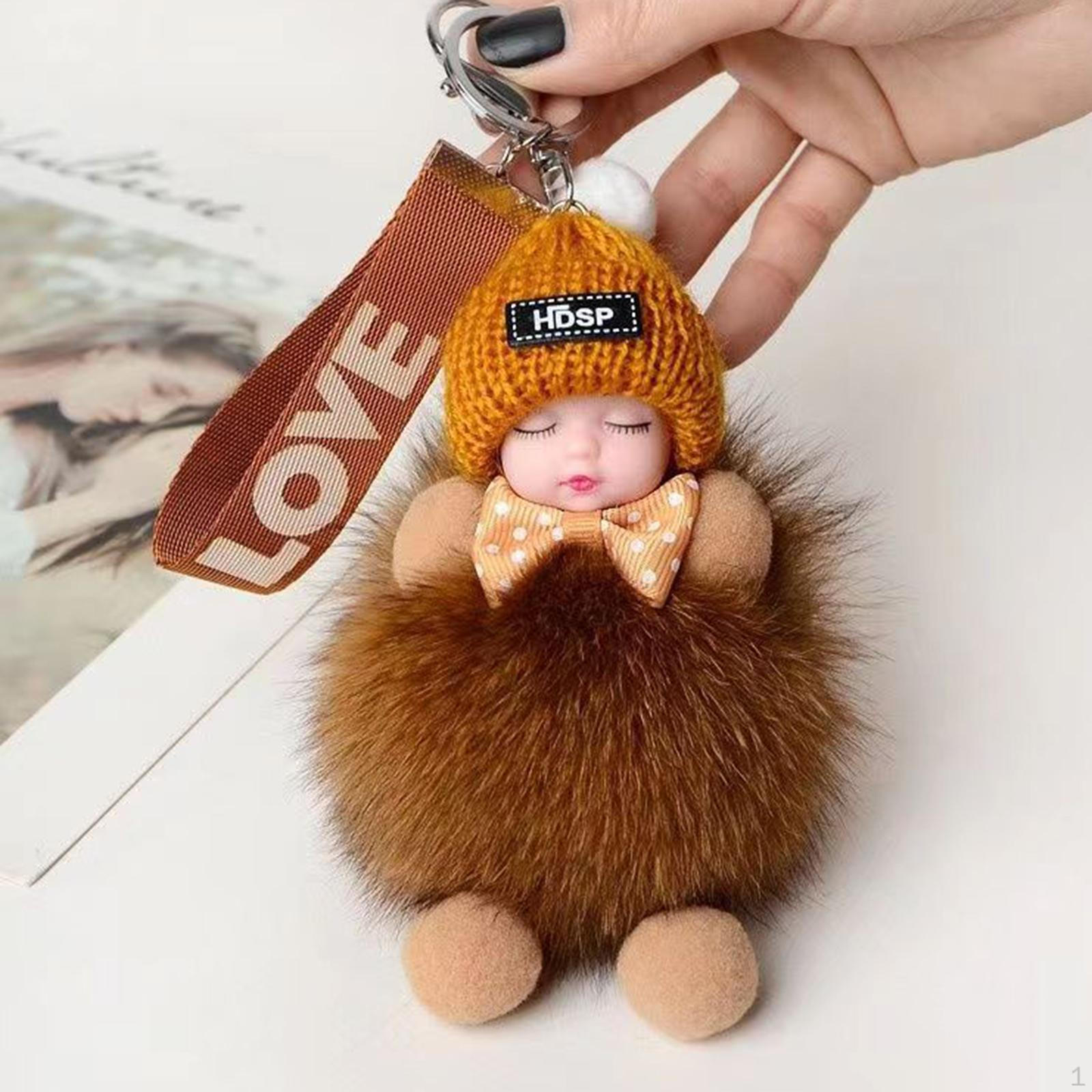 Niedlicher Plüsch-Schlüsselanhänger für Taschen, Ideales Geschenk für Geburtstage, Einzigartiger Anhänger für Kinder braun von Joom DACH