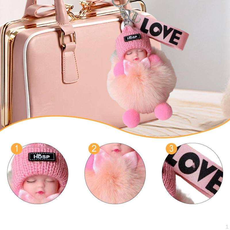 Niedlicher Plüsch-Schlüsselanhänger für Taschen, Ideales Geschenk für Geburtstage, Einzigartiger Anhänger für Kinder rosa von Joom DACH