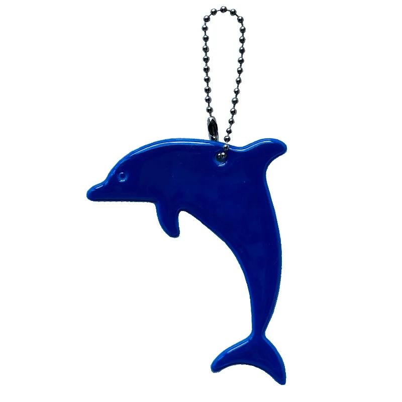 Niedlicher Sicherheitsreflektor in Form eines Delfins, reflektierende Schlüsselanhänger, Auto-Schlüsselanhänger, Charm-Taschen-Zubehör für Jacke, Rucksack, Kinderwagen, Rollstuhl blau von Joom DACH