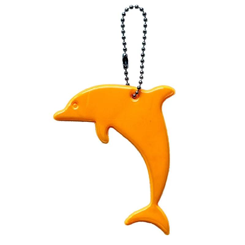 Niedlicher Sicherheitsreflektor in Form eines Delfins, reflektierende Schlüsselanhänger, Auto-Schlüsselanhänger, Charm-Taschen-Zubehör für Jacke, Rucksack, Kinderwagen, Rollstuhl orange von Joom DACH