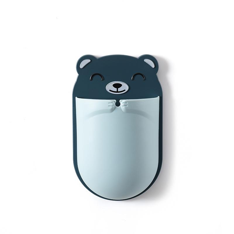 Niedlicher Zahnbürstenhalter mit Bärenmotiv, zur Wandmontage, stanzfreies Aufbewahrungsregal, Organizer für Badezimmerbedarf, Badezimmerzubehör blau von Joom DACH