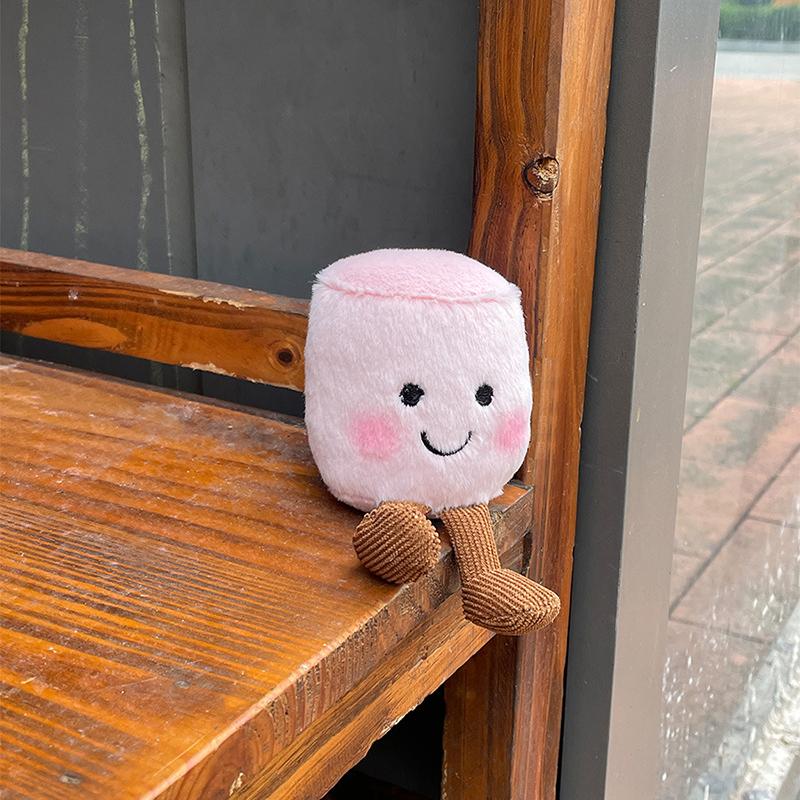 Niedlicher zweifarbiger Marshmallow-Plüschtier-Schlüsselanhänger, Cartoon, weich gefüllte Puppe, Anhänger, Autoschlüsselring, Rucksack, Tasche, Dekor, Kindergeschenk rosa von Joom DACH