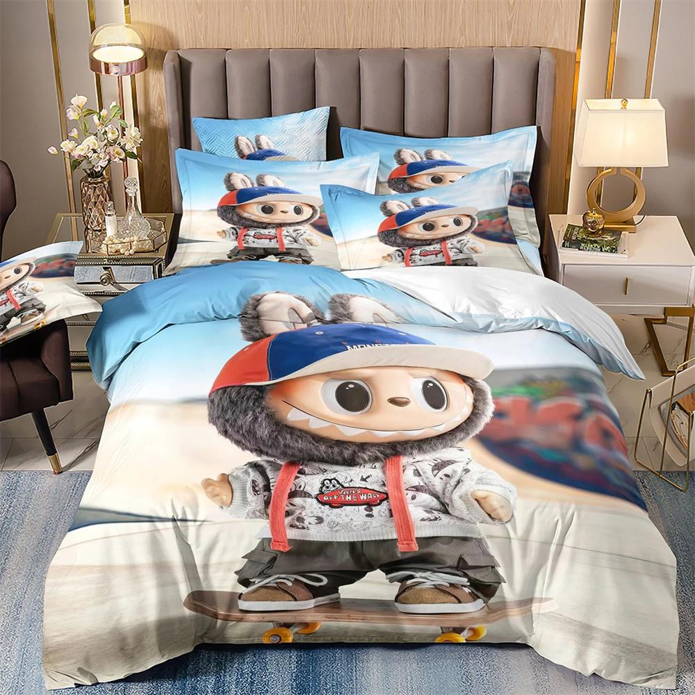 Niedliches Bubu Bettzeug 2/3-teiliges Schlafzimmer-Set, Kindergeschenk Teenager Erwachsene Mikrofaser Doppelbett Bettbezug mit Reißverschluss Raumdeko 135x200cm 2pcs von Joom DACH
