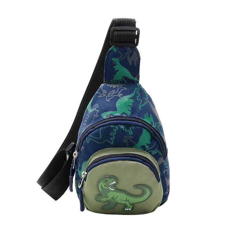 Niedliches Dinosaurier-Muster Kinder Canvas Umhängetasche - Modische Crossbody- und Schultertasche grün von Joom DACH