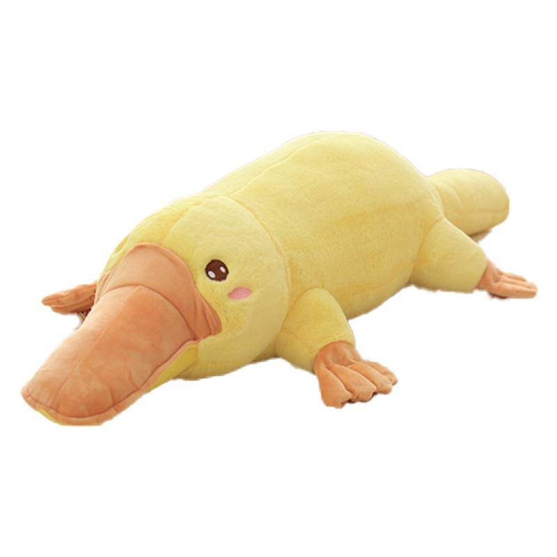 Niedliches Plüschtier Schnabeltier Stofftier Liegendes Tier Kissen Rückenlehne Kinder Schlafbegleiter Spielzeug Geburtstagsgeschenke für Freundin 50cm gelb von Joom DACH