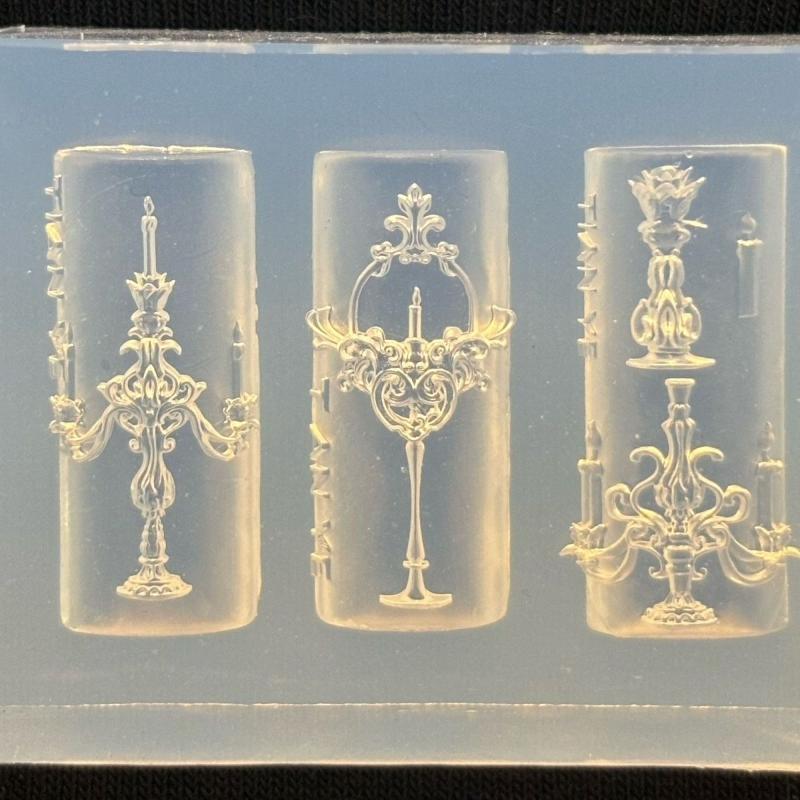 Niedliches Schwein 3D Silikon Nagelform Retro Blumenvase Chinesischer Stil Kerzenhalter Transparente Nagelvorlagen DIY Maniküre Design Werkzeug as the picture von Joom DACH