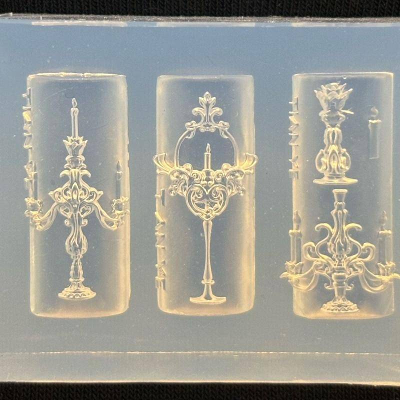 Niedliches Schwein 3D Silikon Nagelform Retro Blumenvase Chinesischer Stil Kerzenhalter Transparente Nagelvorlagen DIY Maniküre Design Werkzeug as the picture von Joom DACH