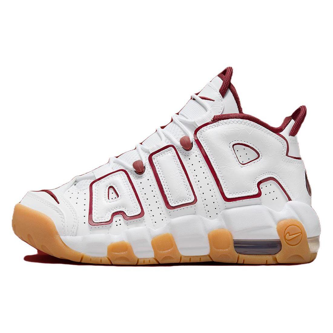Nike Air More Uptempo GS Weiß Teamrot Gummi Kinder Sneaker Gummi-Hellbraun FJ2846-100 von Joom DACH