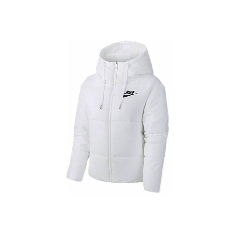 Nike Buchstabenlogo Bedruckte Kapuzen-Kordelzug Baumwolljacke Damenjacke Weiß CD9044-100 L von Joom DACH